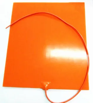 

420*500*1.5mm Silicone Heating Pad for 3d Printer silicone rubber heater 220v 1000w adhesive 1 side 3mm hole center 1000mm lead