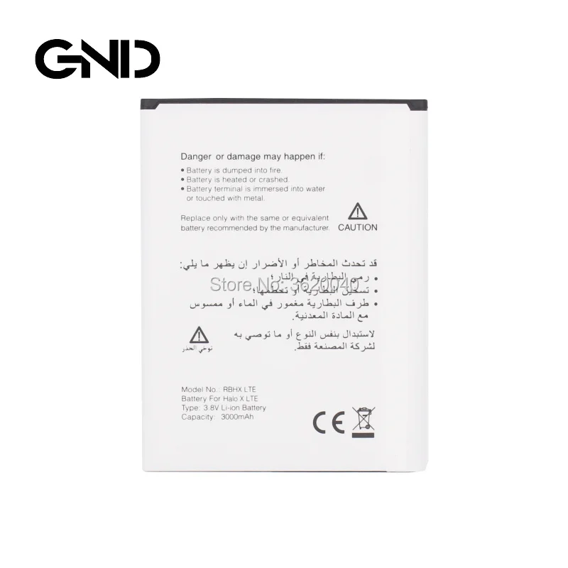 GND 3000mAh 3,8 V RBHX LTE Сменный аккумулятор для InnJoo Halo X LTE литий-ионный аккумулятор для мобильного телефона литий-полимерный аккумулятор для мобильного телефона