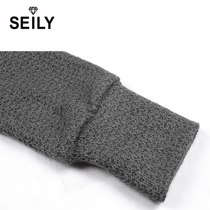 Seily Winter 2018 Oversize Knitted Long V Neck Sweater Female Pull Loose Tricot Pullover Women Jumper Multi Color Losse Trui