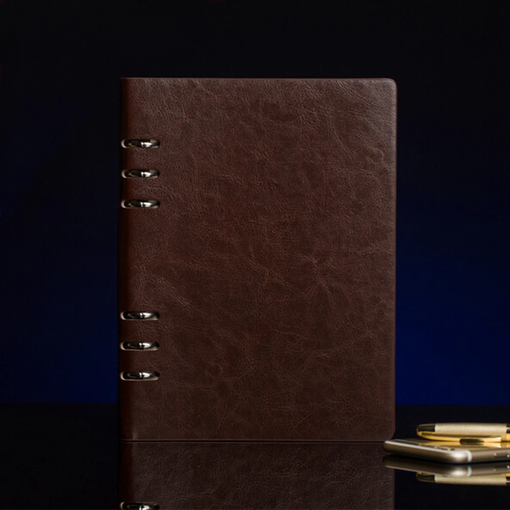 

Business Imitation Leather Loose-Leaf Notebooks Customized High-level Business Pu Organizer Planner Zipper Notebook