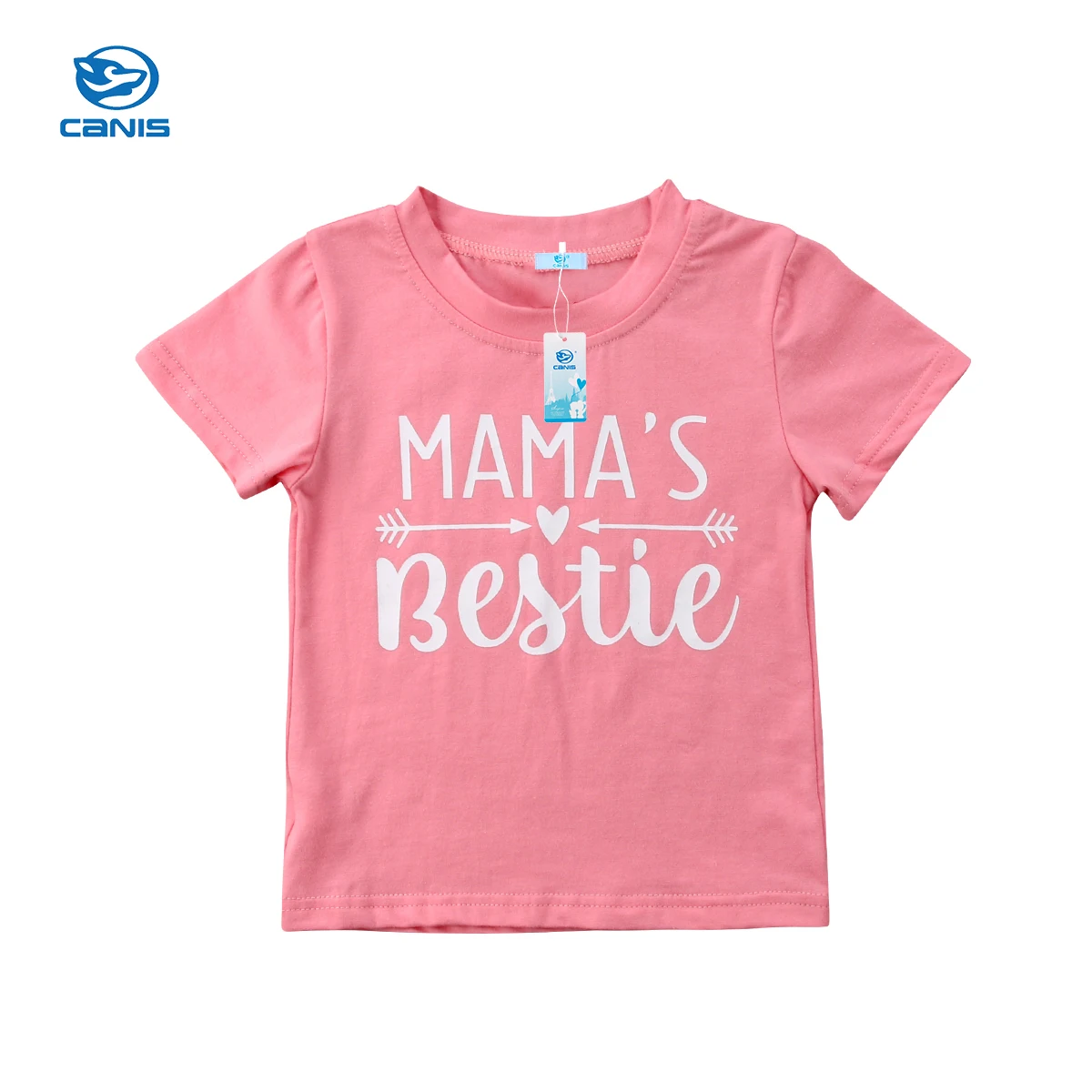 

Lovely Kids Girl Baby Cotton MAMA'S Bestie Blouse Short Sleeve T-shirt Tees Tops Summer 1-6T