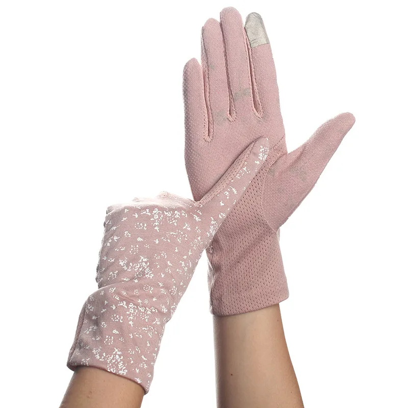 Howfits женские летние перчатки автомобильные с сенсорным экраном тонкие кружевные хлопковые приличные Нескользящие варежки
