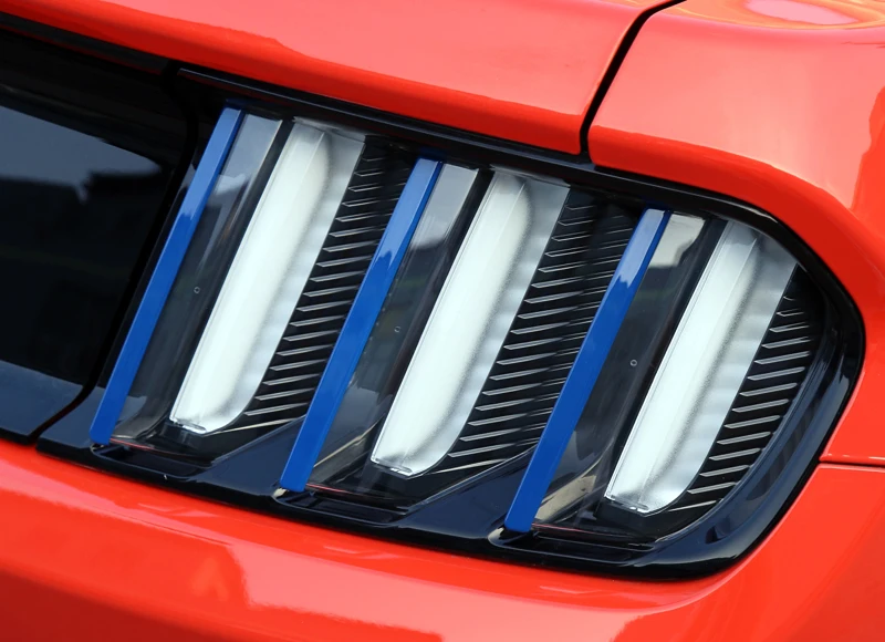 For Ford Mustang 2015 2016 2017 ABS Blue Rear Tail Light Lamp Decoration Strip Cover Trim 6pcs