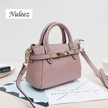Nuleez, верхний слой из натуральной кожи, классический ремень, кнопка, дизайн, женская сумка с перекрестной сумкой, модные сумки, Новое поступление