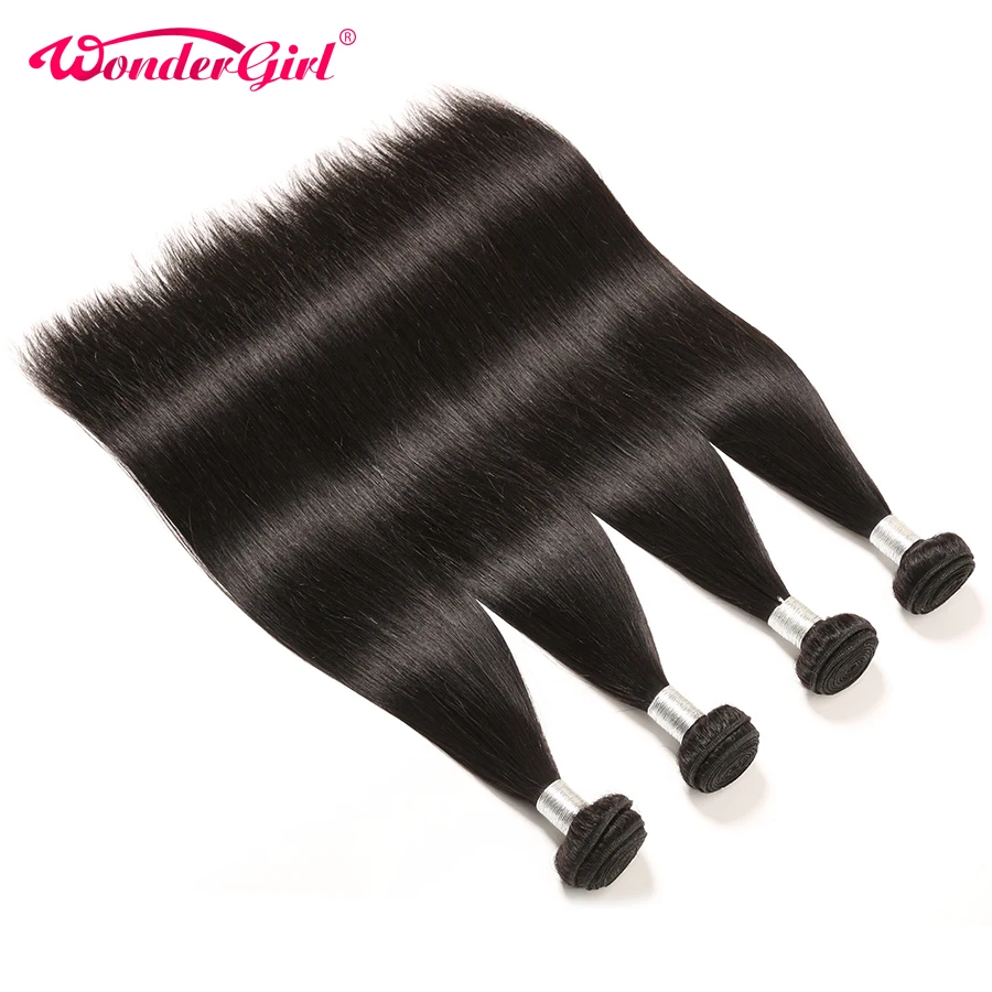 Малазийские прямые волосы плетение пучок s 4 пучок предложения 100% человеческих волос расширение remy волос 1B/натуральный цвет Чудо Девушка