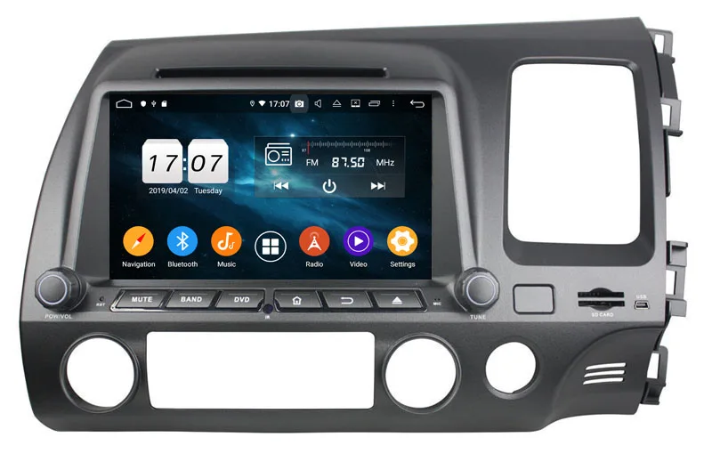 Clearance Fit for honda civic right driving 2006-2011 android 9.0 Car Multimedia Player with gps navigation built in wifi mirror link 6