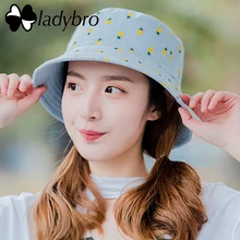 Ladybro весенне-летняя женская шляпа с принтом, плоская ананасовая шляпа-ведро для женщин, шляпа для путешествия, женская уличная шляпа рыбака