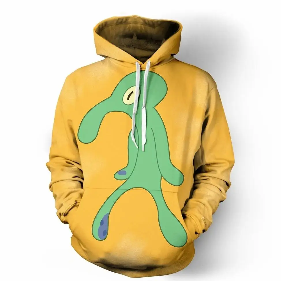  Bold Brash Squidward Mens Hoodies 2019 Spring Autumn 3D Sweatshirts With Cap Casual Brand Hooded Ho