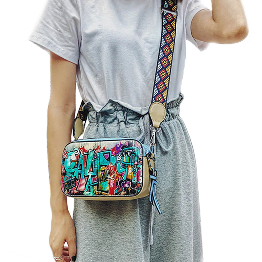 Fashion Street Style Women Scrawl Flap Bag Hip Hop Cross body Shoulder