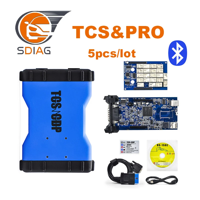 

5pcs/lot Cheapest Tcs plus pro with Bluetooth newest 2014.2 keygen software Diagnostic interface for cars / trucks DHL Free