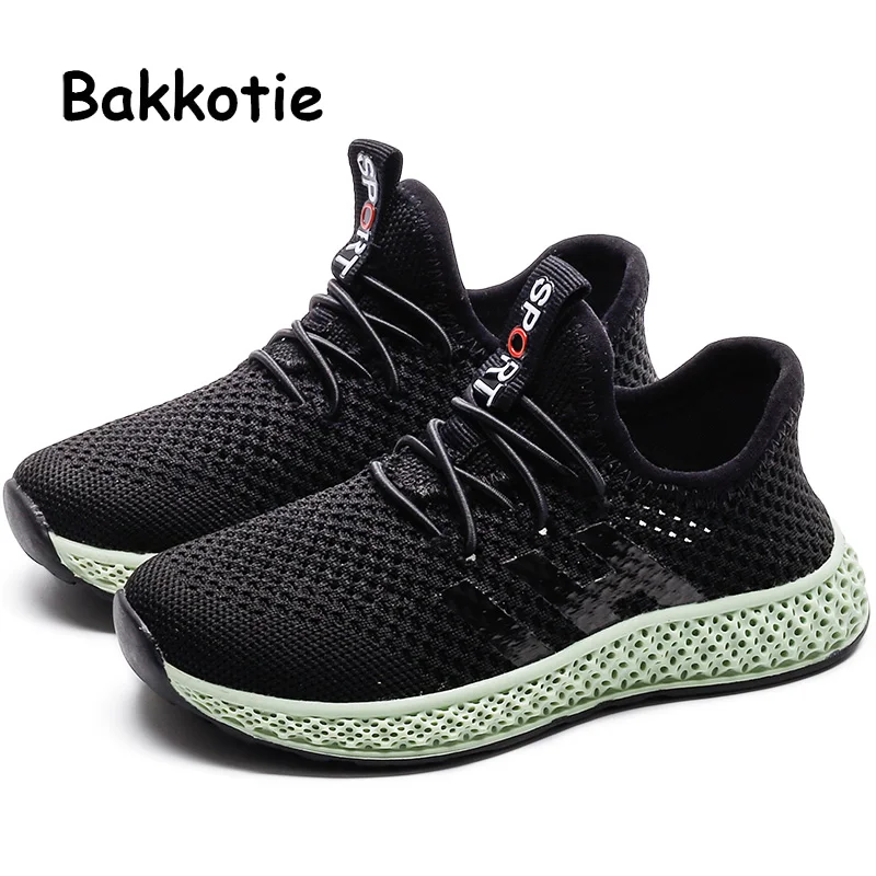 

Bakkotie 2019 Autumn Kids New Sports Shoes Baby Boys Fashion Black Sneakers Girls Mesh Breathable Soft White Casual Shoes
