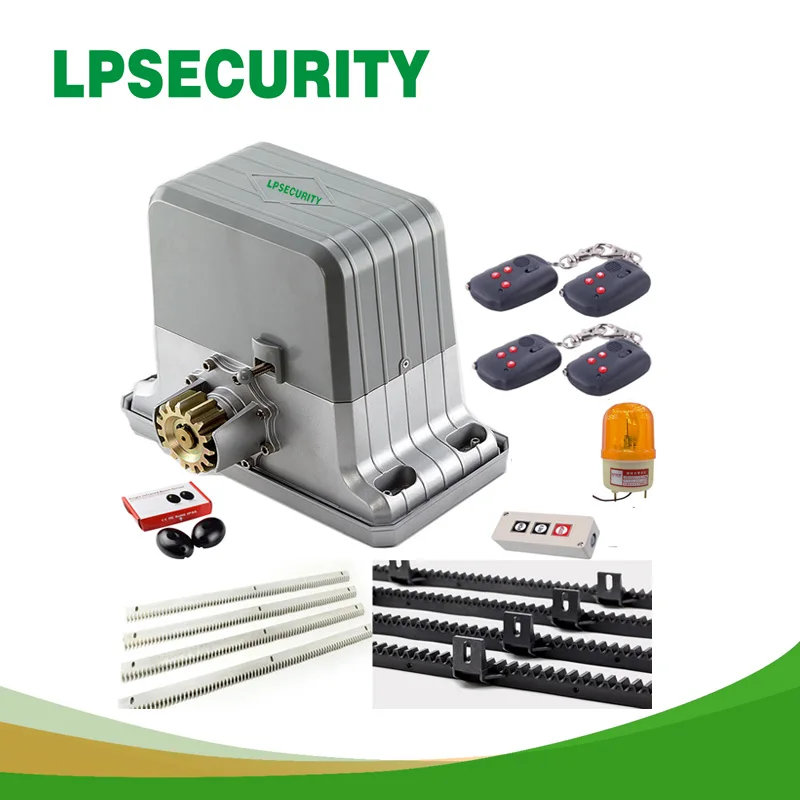 heavy duty 1500kg 1800kg electrical automatic sliding gate door opener motor with 4 remote cotnrolls 8 racks 1 infrared sensor