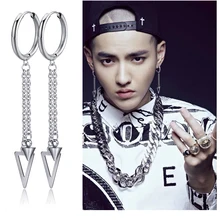 SexeMara 1 шт. KPOP DNA Корейская звезда V модный альбом для мальчиков треугольник кисточкой цепи серьги гвоздики ювелирные аксессуары для мужчин и женщин