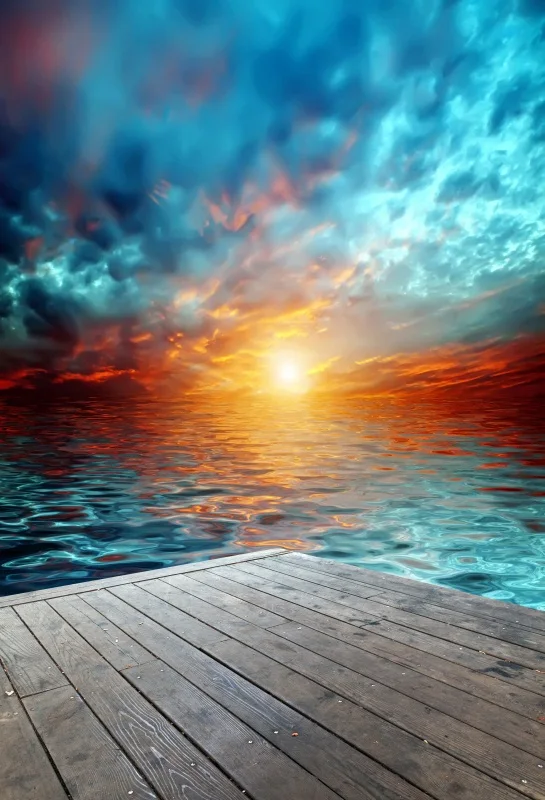 

Laeacco Sky Sunset Sea Board Senic Photography Backgrounds Thin Vinyl Customized Photographic Backdrops Props For Photo Studio