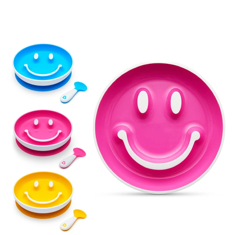 Assiette Smiley Supplement Alimentaire Pour Bebe Assiette Pour Enfants Cuillere D Entrainement Vaisselle Grande Ventouse Aliexpress