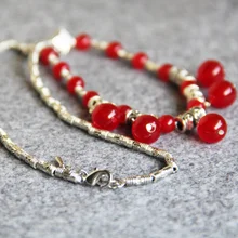 10 мм природный красный Халцедон бусы ожерелье подарок для женщин девушек камень сотворенные бусины 18 дюймов DIY ювелирных изделий дизайн