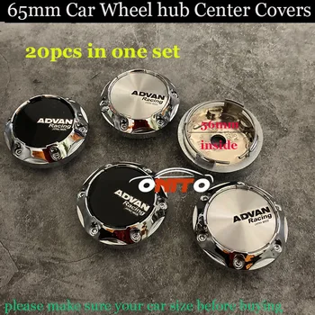 

2.56inch 65mm Modified For Advan ADVAN Logo Car Rims Emblem Covers Auto accessories Car Hub Wheels Label 20pcs/Set