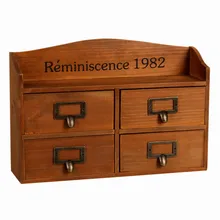 Деревянный шкаф Органайзер Srotage Box четыре ящика ретро-отделка 36*10,5*22 см