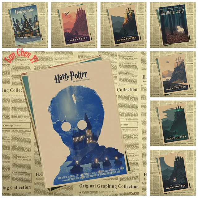 Harry Potter Il Ration Cl Ic Movie Kraft Paper Poster Cafe Creative Wallpaper Interior Decoration Free Shipping Harry Potter Il Ration Cl Ic Movie Kraft Paper Poster Cafe Creative Wallpaper Interior Decoration Free Shipping