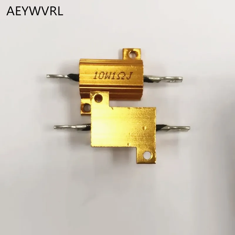 RX24 10 Вт Мощность металлический корпус алюминиевый Золотой резистор 1R 2R 3R 4R 5R 6R 8R 10R