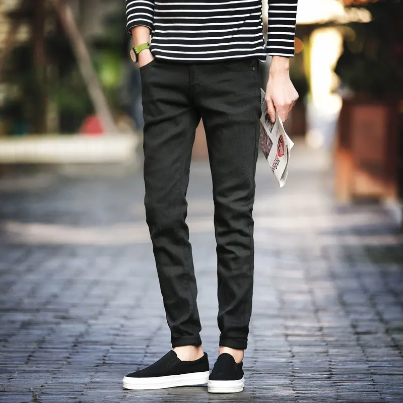 2018 Summer New Men Stretch Casual Denim Jeans Pants Slim Feet Large Size 36 40 Trendy Classics Business Men Cowboy Long Pants 