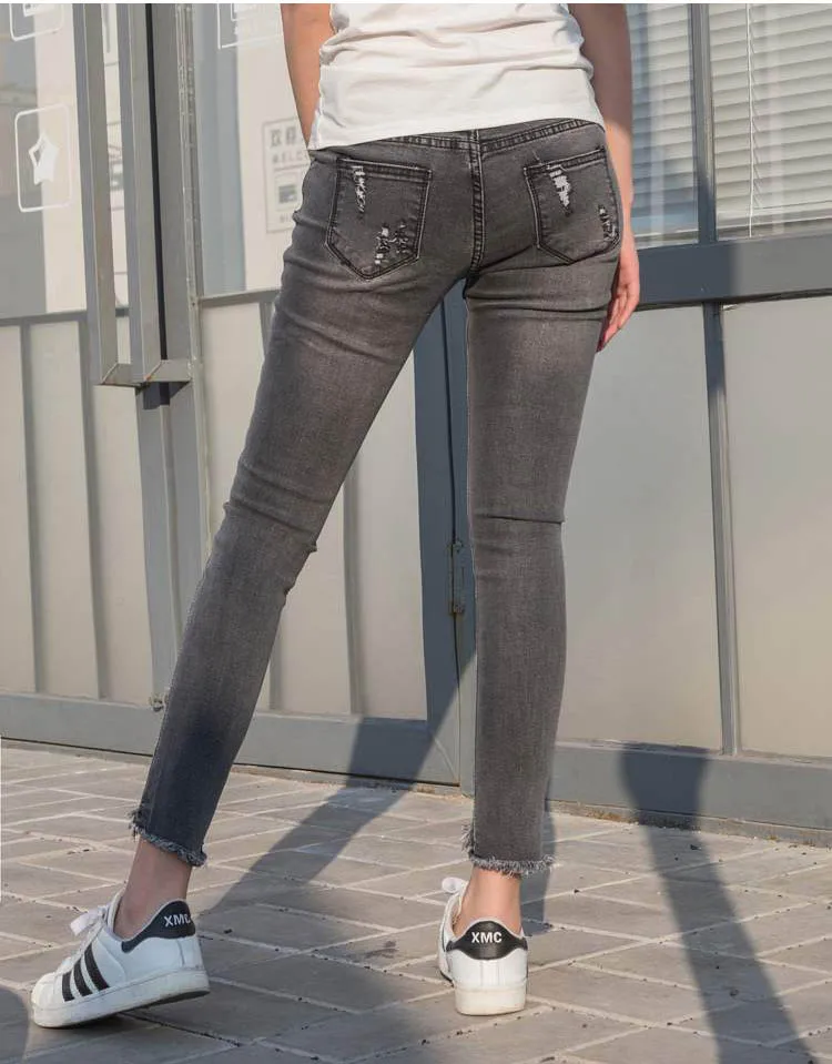 Дешевая новинка осень зима горячая распродажа женские модные повседневные джинсовые брюки BP79