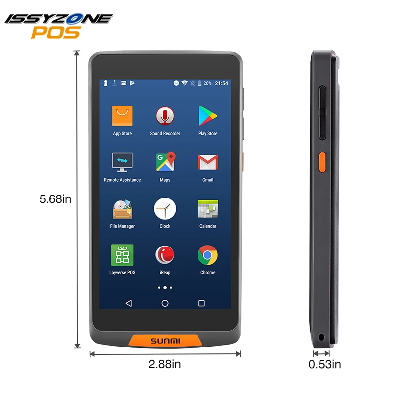 

ISSYZONEPOS Mobile Handheld POS Terminal Android 7.0 PDA QR barcode Scanner WiFi Bluetooth 4G Portable Order PDA for restaurant