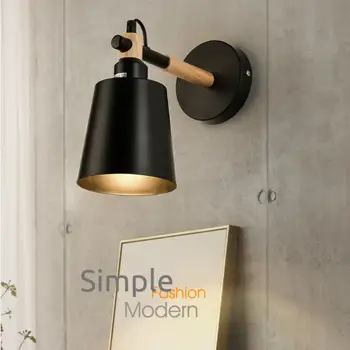 

European simple iron wall lamps White/Black E27 bulb living room dining room Wall Lamps led lustre lighting wall lights Z5