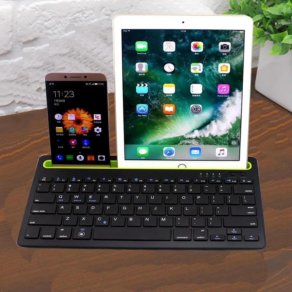 

Cewaal Portable Universal Ultra-Slim Mute Keys Bluetooth3.0 Keyboard with Card Slot for Smartphone Laptop Tablet