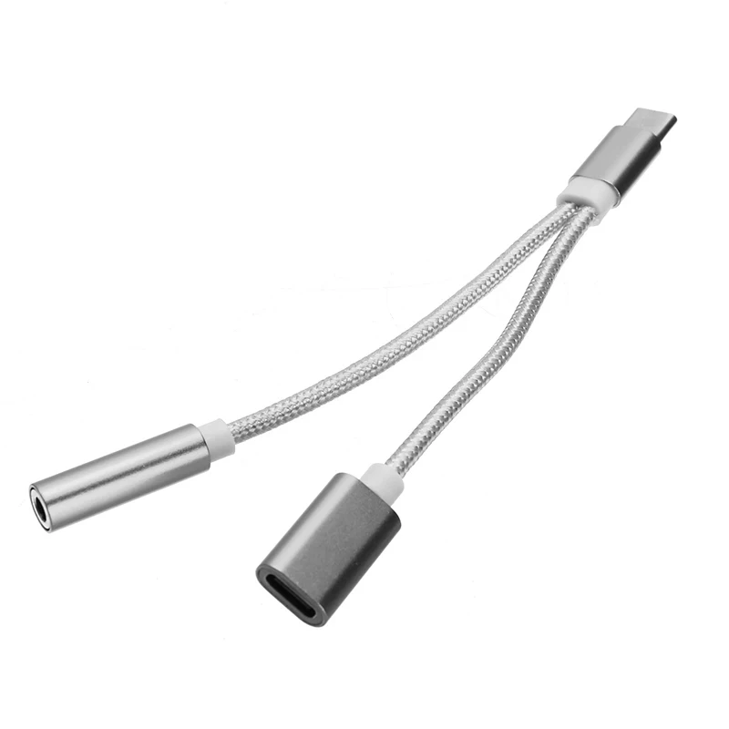 2 в 1 usb type C до 3,5 мм разъем AUX аудио кабель для зарядки адаптер для наушников аудио сплиттер конвертер Кабель-адаптер