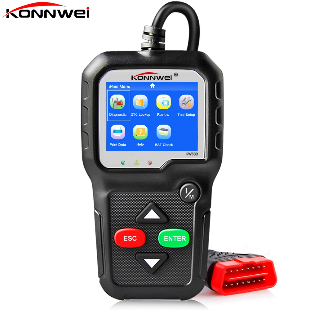 

OBD2 Scanner OBD Car Diagnostic Auto Diagnostic-Tool KONNWEI KW680 Read Clear Fault Error Codes Russian OBD2 Automotive Scanner