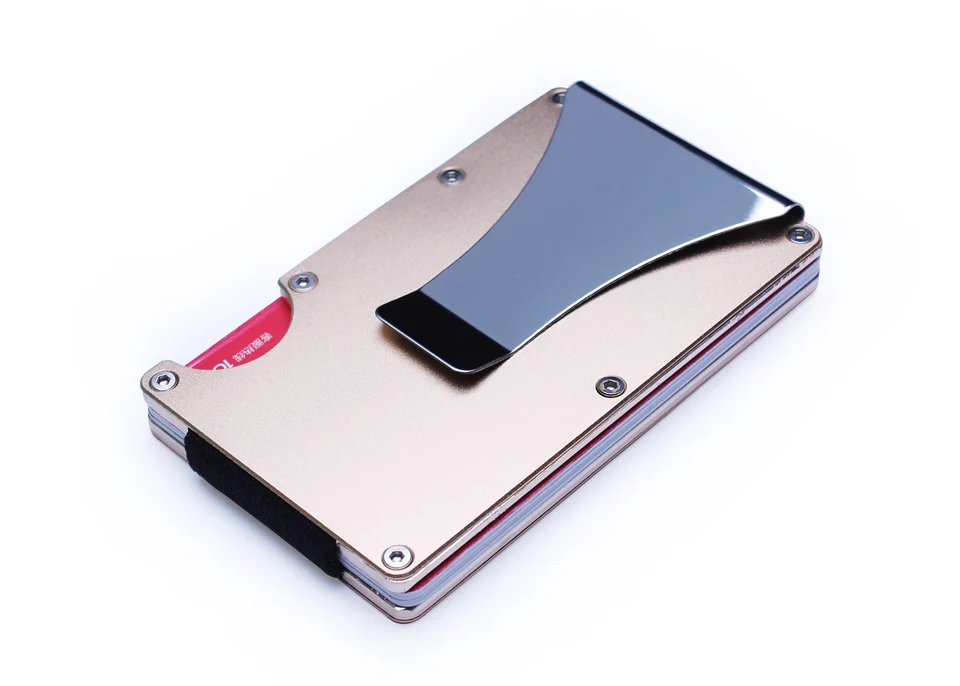 Алюминиевый кошелек Rfid блокирующий мини тонкий металлический кошелек с защитой от помех ID Чехол для кредитных карт защитный зажим для денег держатель для карт