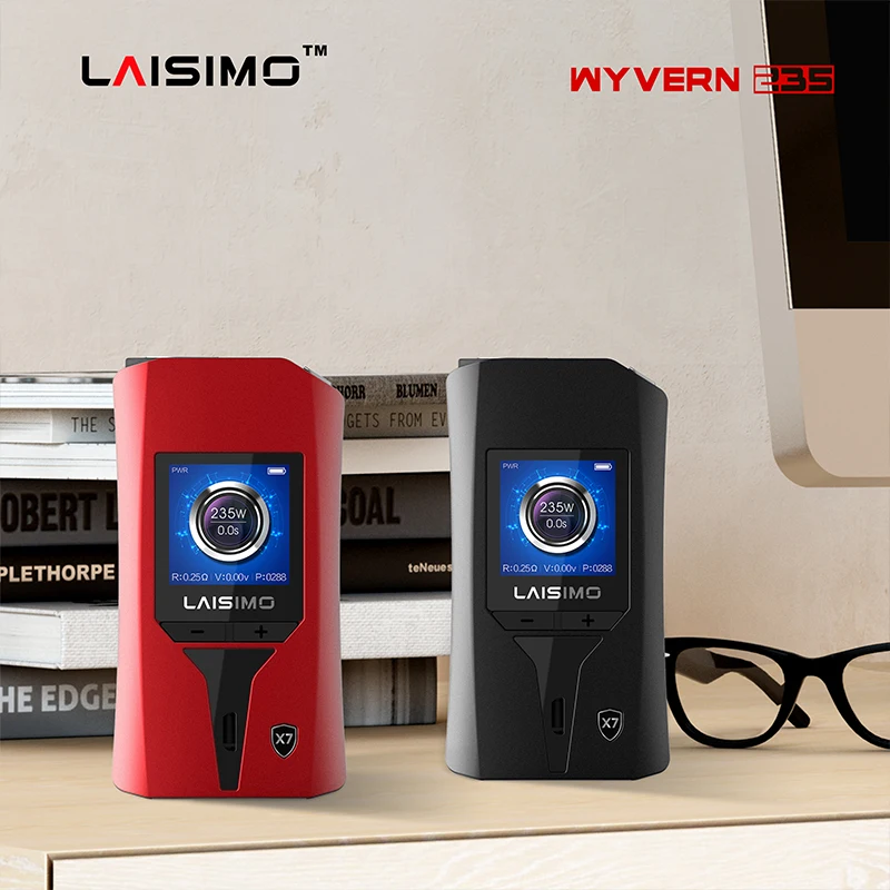 

Original Electronic Cigarette Laisimo X7 235W TC Box Mod 18650 Wyvern Vape Mod Temperature Control 1.3 inch Screen Vaporizer Mod