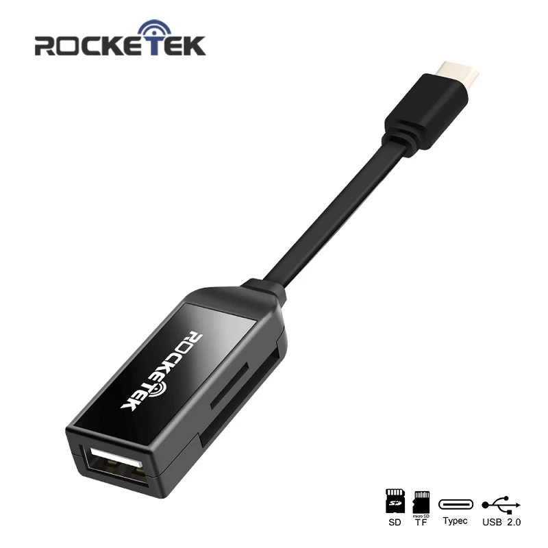 Rocketek type-c usb otg телефон Тип c мульти 2 в 1 кардридер-адаптер для SD/TF micro SD ПК компьютер ноутбук аксессуары