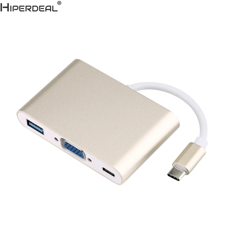 HIPERDEAL USB 3,1 type C для монитора VGA+ USB 3,0+ type-c адаптер зарядного устройства для Macbook Oct27 HW