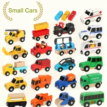 Wood Railway Truck-Accessories Helicopter Tracks Plane Car Magnetic Train Biro Kids Gifts