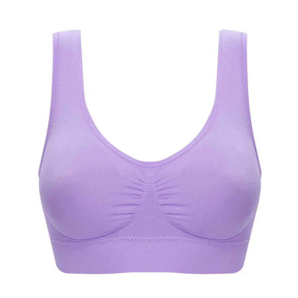 Plu size Women Seamless Yoga Fitness Bras Sports Vest Padded Crop Tops Underwear With Chest Pad Wire Free Bras 4XL-6XL - Цвет: QZ