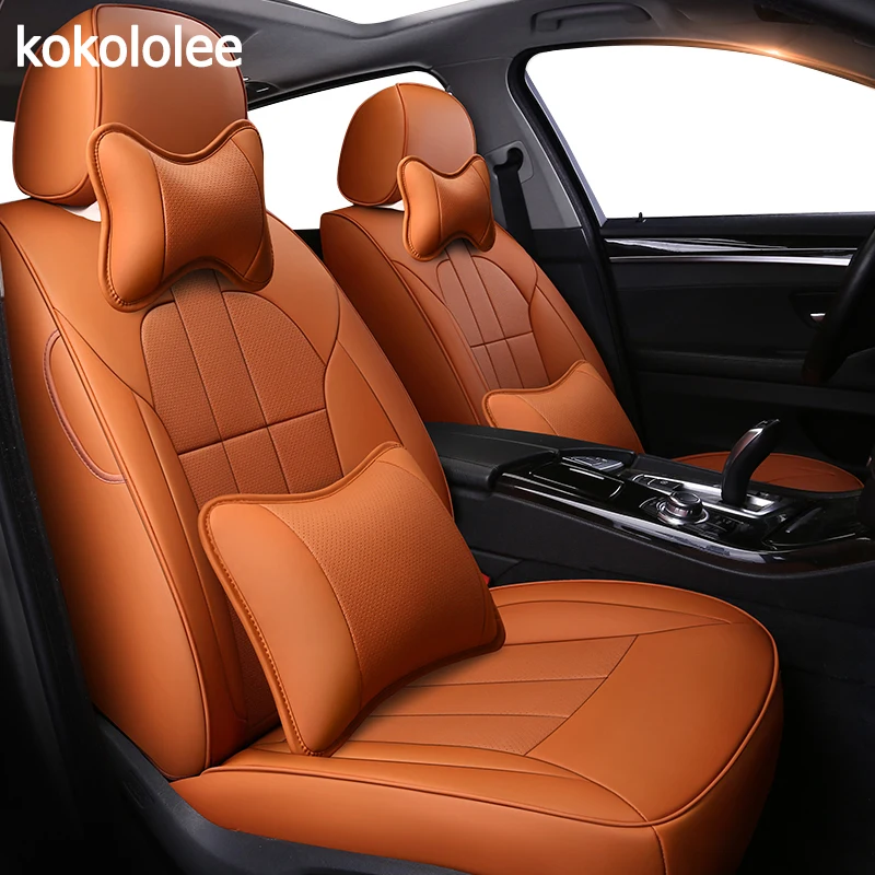 Чехол для автомобильного кресла kokololee из натуральной кожи Volkswagen vw polo Beetle Touareg Tiguan