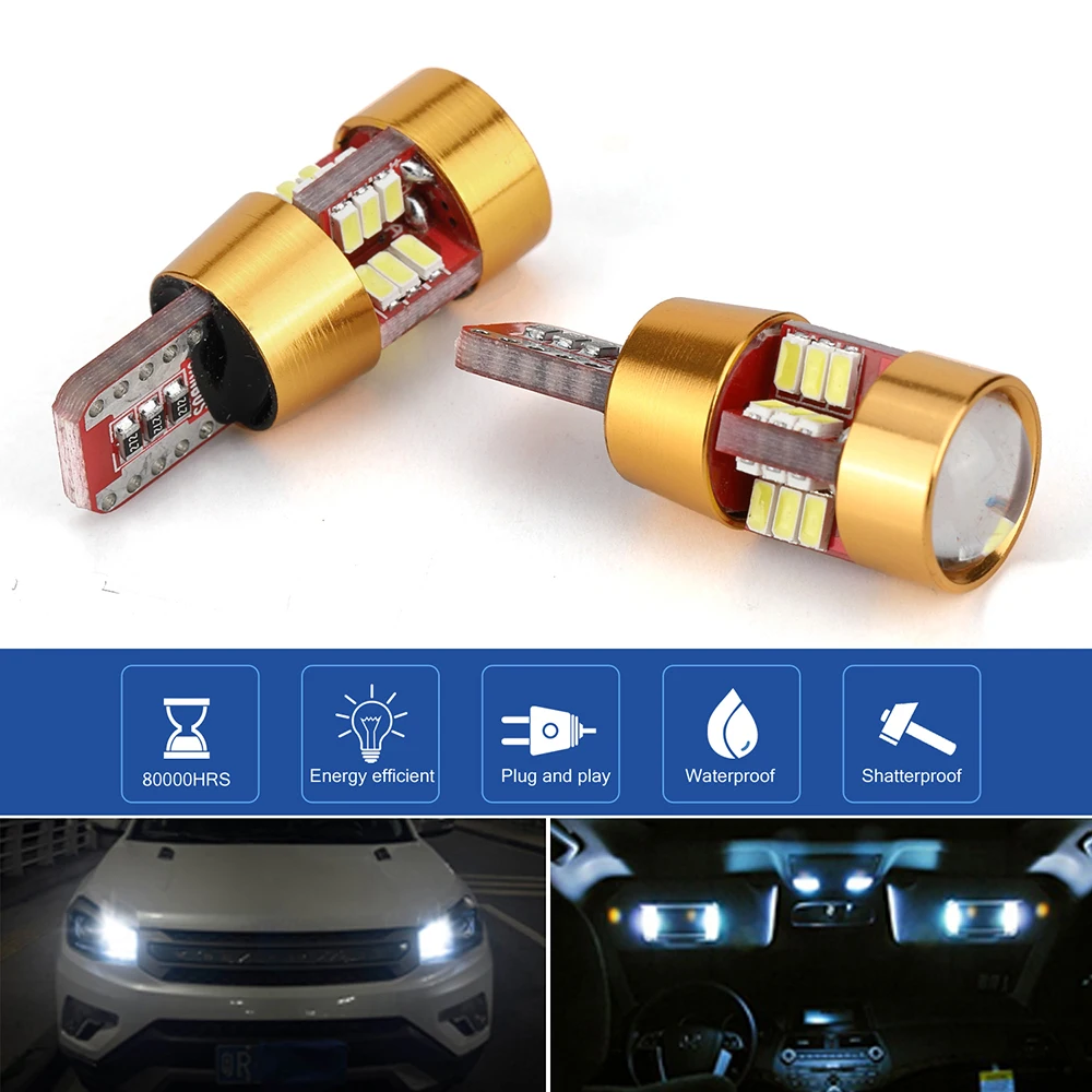 

2PCS Car Styling T10 LED Canbus 4014 SMD W5W LED Width Lamp Light Bulb No Error Parking LED Car Side Lights