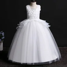 Детское платье с цветочным узором для свадебной вечеринки для девочек свадебная одежда для девочек платье для девочек детское платье для прогулок с роялем
