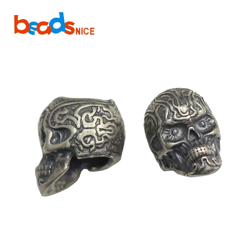 

Beadsnice ID38393 925 Sterling Silver Skeleton Head Skull Beads for Chain Jewelry Making