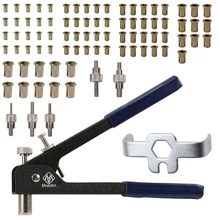 86pcs/Set Blind Rivet Gun Threaded Insert Hand Riveting Kit Rivet Nuts Nail Gun Riveting Kit Hand Manual Repair Tools 86pcs/Set Blind Rivet Gun Threaded Insert Hand Riveting Kit Rivet Nuts Nail Gun Riveting Kit Hand Manual Repair Tools
