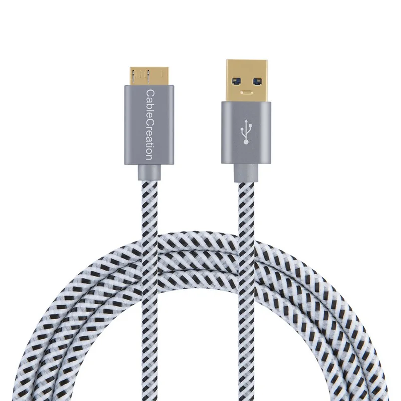 Кабель Micro USB 3,0, короткий шнур USB 3,0 A к Micro B, совместимый внешний жесткий диск, hd-камера, Note 3/N9000, серый космос алюминий