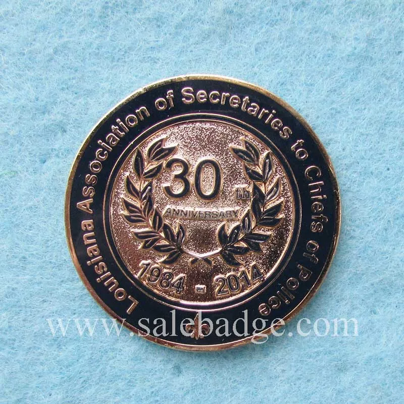 

Custom Hard Enamel 30 Years regalia souvenir Double Coins