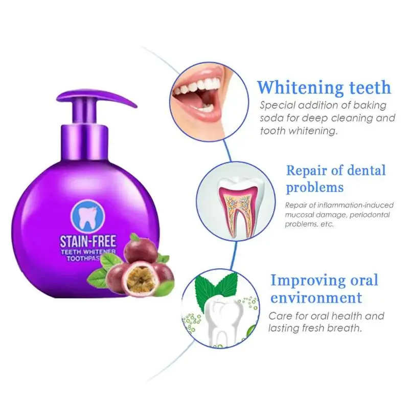 Baking Soda Whitening Toothpaste Intensive Stain Removal Whitening Toothpaste Fight Bleeding Gums for Brushing Teeth Oral Care