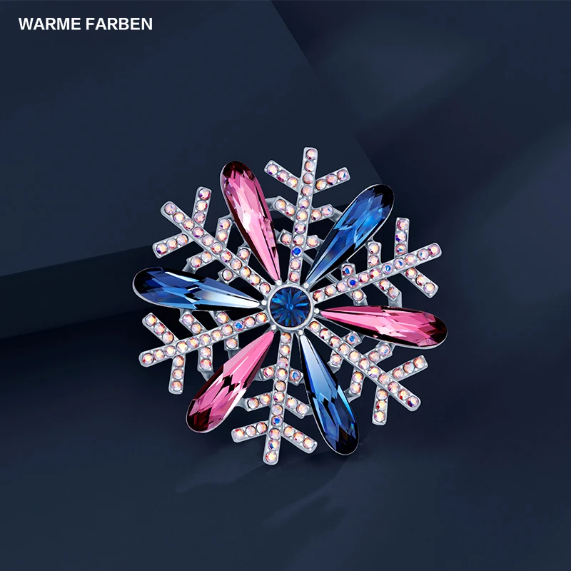 

Warme Farben Brooches for Women Made with Swarovski Crystal Snowflake Shape Sweater Suit Coat Brooches Jewelry Accessories