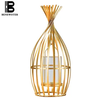

Creative Nordic Style Candle Holder Metal Iron Art Glass Candlestick Wedding Centerpieces Romantic Candlelight Dinner Candelabra