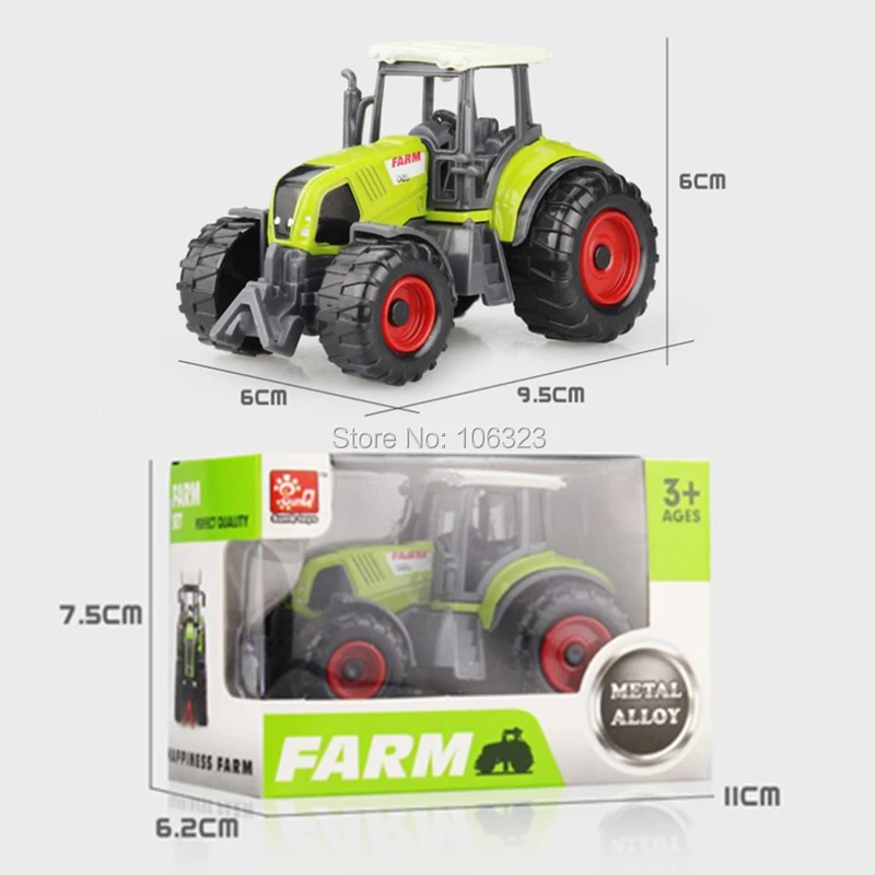 New 4 in 1 lots Metal+ ABS Alloy Farm Trucks Models, Farmer Car Die-cast Toy Vehicles: Corn Rice Harvesters Tractors Bulldozers