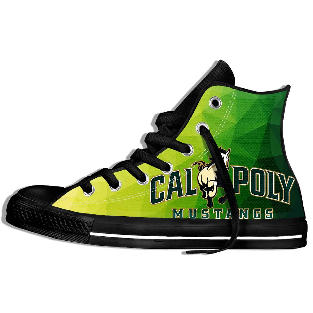 

Men's/women's Breathable Casual Shoes Cal Poly University Mustangs Summer Lightweight Shoes High Top Canvas Flat Shoes