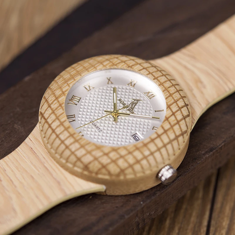 BOBO BIRD Luxury Men Watch Wood Nest Case Design Leather Band for Father's Day Gift Customized